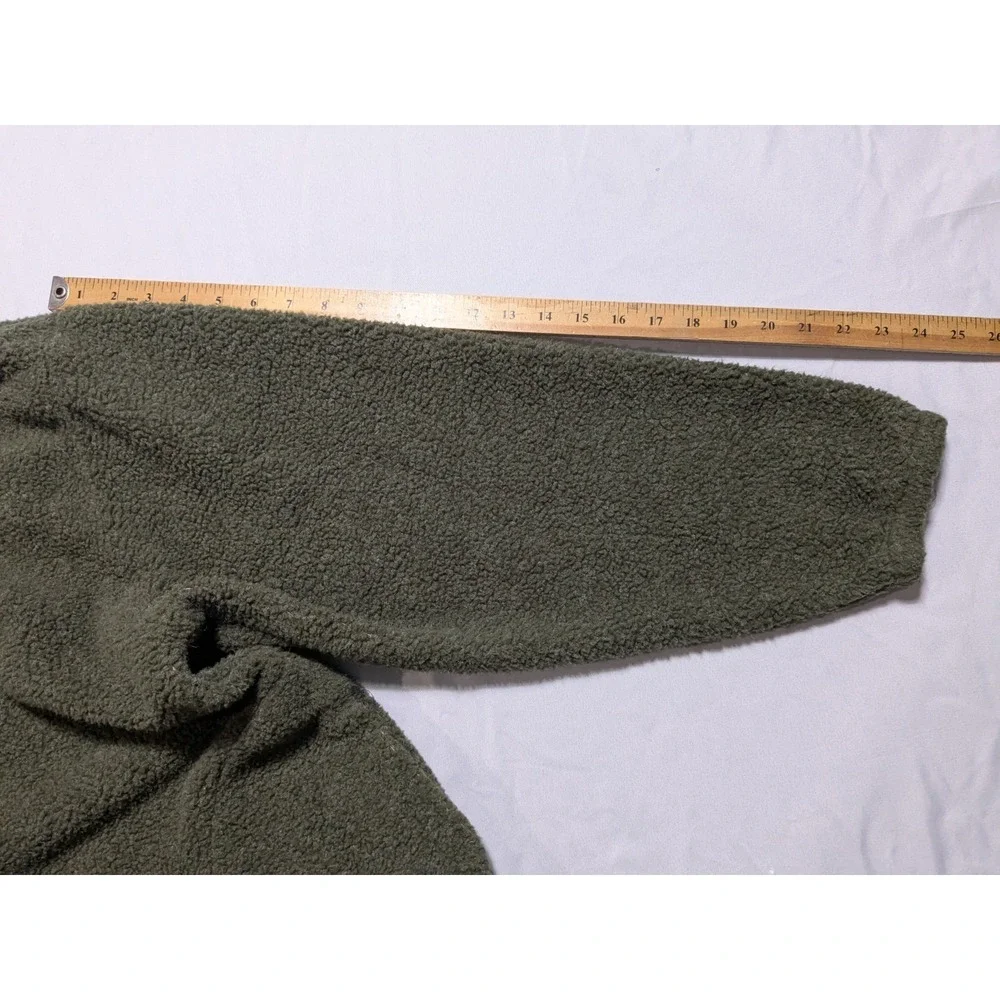 Black‎ Mountain Fleece Full Zip Mock Neck Green Jacket  - Men XL Made In USA - Picture 9 of 16